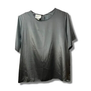 Elegant Women's Short Sleeve Blouse Black Size L